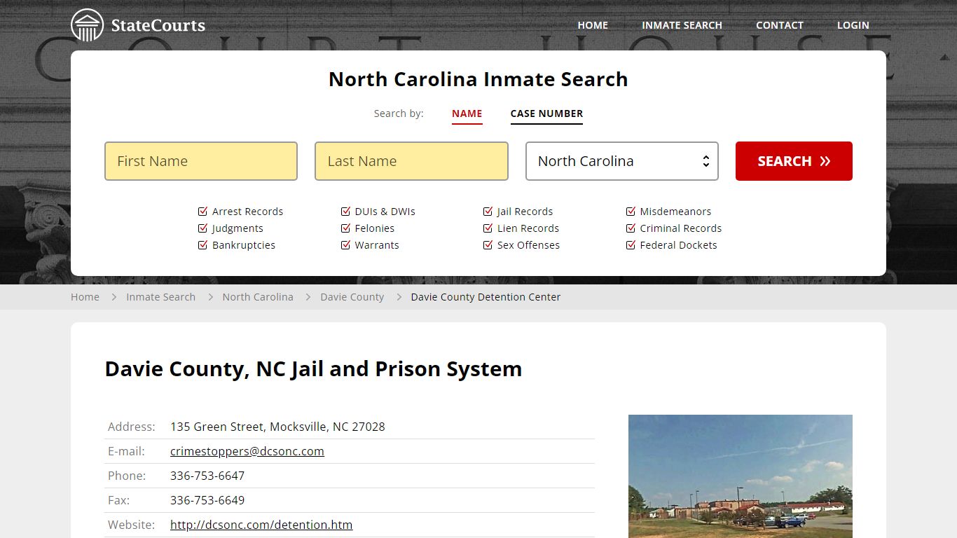 Davie County Detention Center Inmate Records Search, North Carolina ...